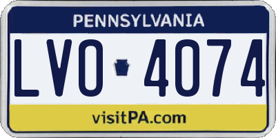 PA license plate LVO4074