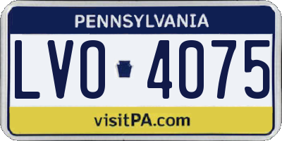 PA license plate LVO4075
