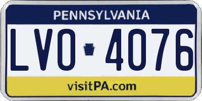 PA license plate LVO4076