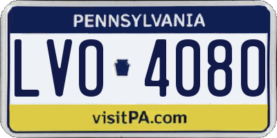 PA license plate LVO4080