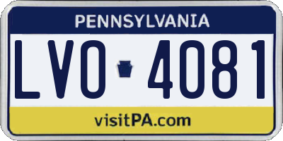 PA license plate LVO4081