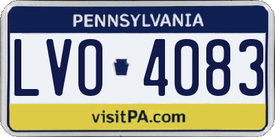 PA license plate LVO4083