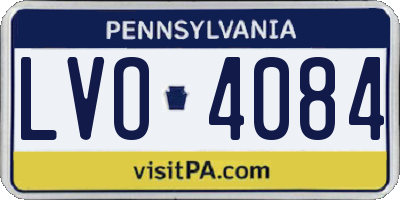 PA license plate LVO4084