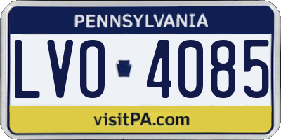 PA license plate LVO4085