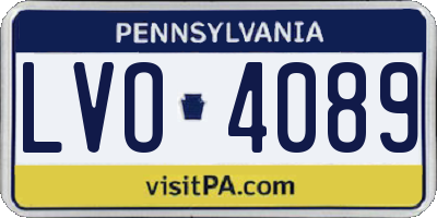PA license plate LVO4089