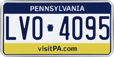 PA license plate LVO4095