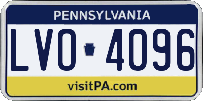 PA license plate LVO4096