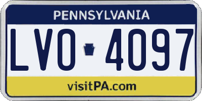 PA license plate LVO4097