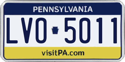 PA license plate LVO5011