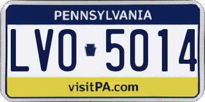 PA license plate LVO5014