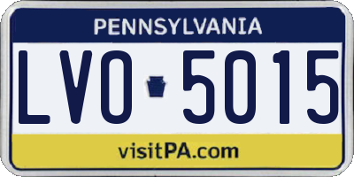 PA license plate LVO5015