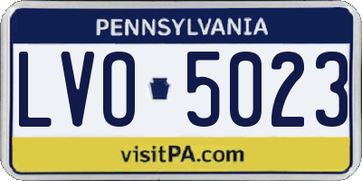 PA license plate LVO5023