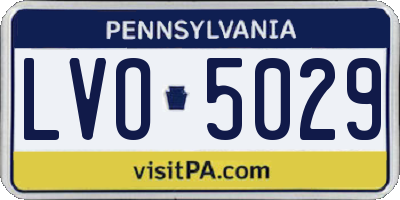 PA license plate LVO5029