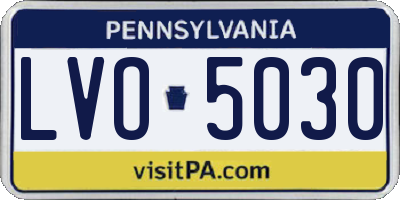 PA license plate LVO5030