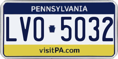 PA license plate LVO5032
