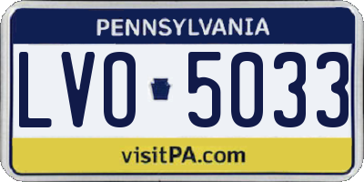 PA license plate LVO5033