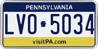 PA license plate LVO5034