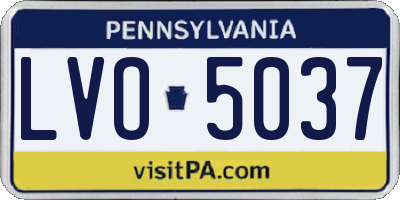 PA license plate LVO5037