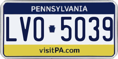 PA license plate LVO5039