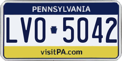 PA license plate LVO5042