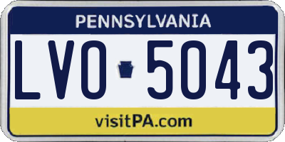 PA license plate LVO5043