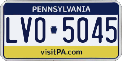 PA license plate LVO5045