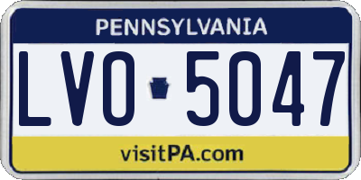 PA license plate LVO5047