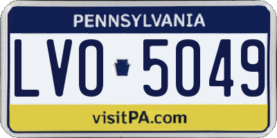 PA license plate LVO5049