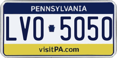 PA license plate LVO5050