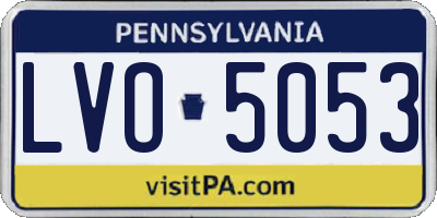 PA license plate LVO5053