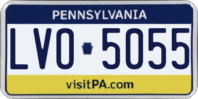 PA license plate LVO5055