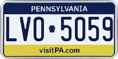 PA license plate LVO5059