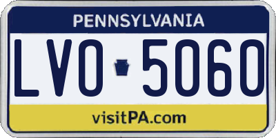PA license plate LVO5060
