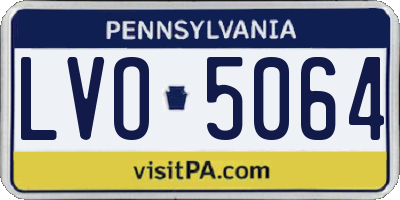 PA license plate LVO5064