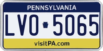 PA license plate LVO5065