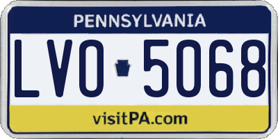 PA license plate LVO5068
