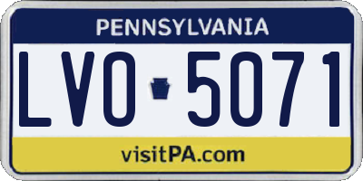 PA license plate LVO5071