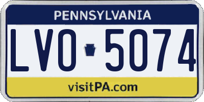 PA license plate LVO5074