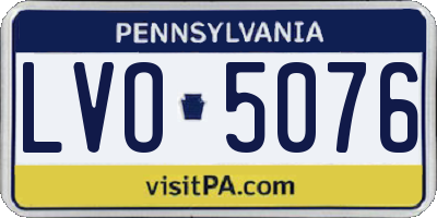 PA license plate LVO5076