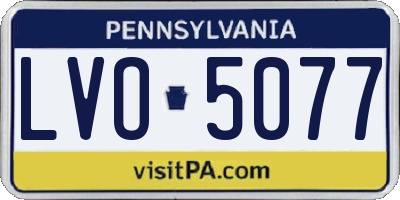 PA license plate LVO5077