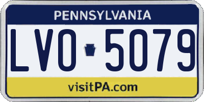PA license plate LVO5079