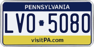 PA license plate LVO5080