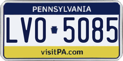 PA license plate LVO5085