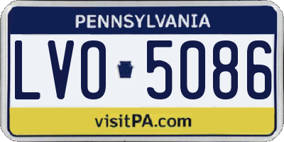 PA license plate LVO5086