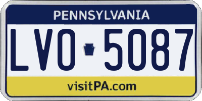 PA license plate LVO5087