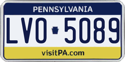 PA license plate LVO5089