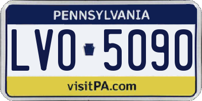 PA license plate LVO5090