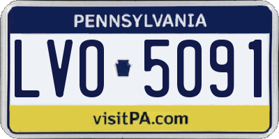PA license plate LVO5091