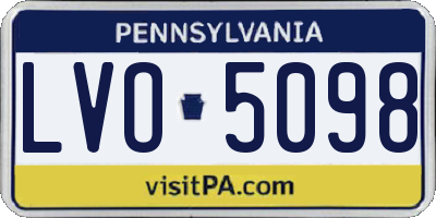 PA license plate LVO5098