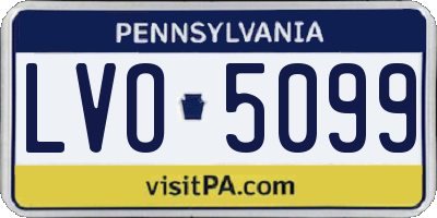 PA license plate LVO5099